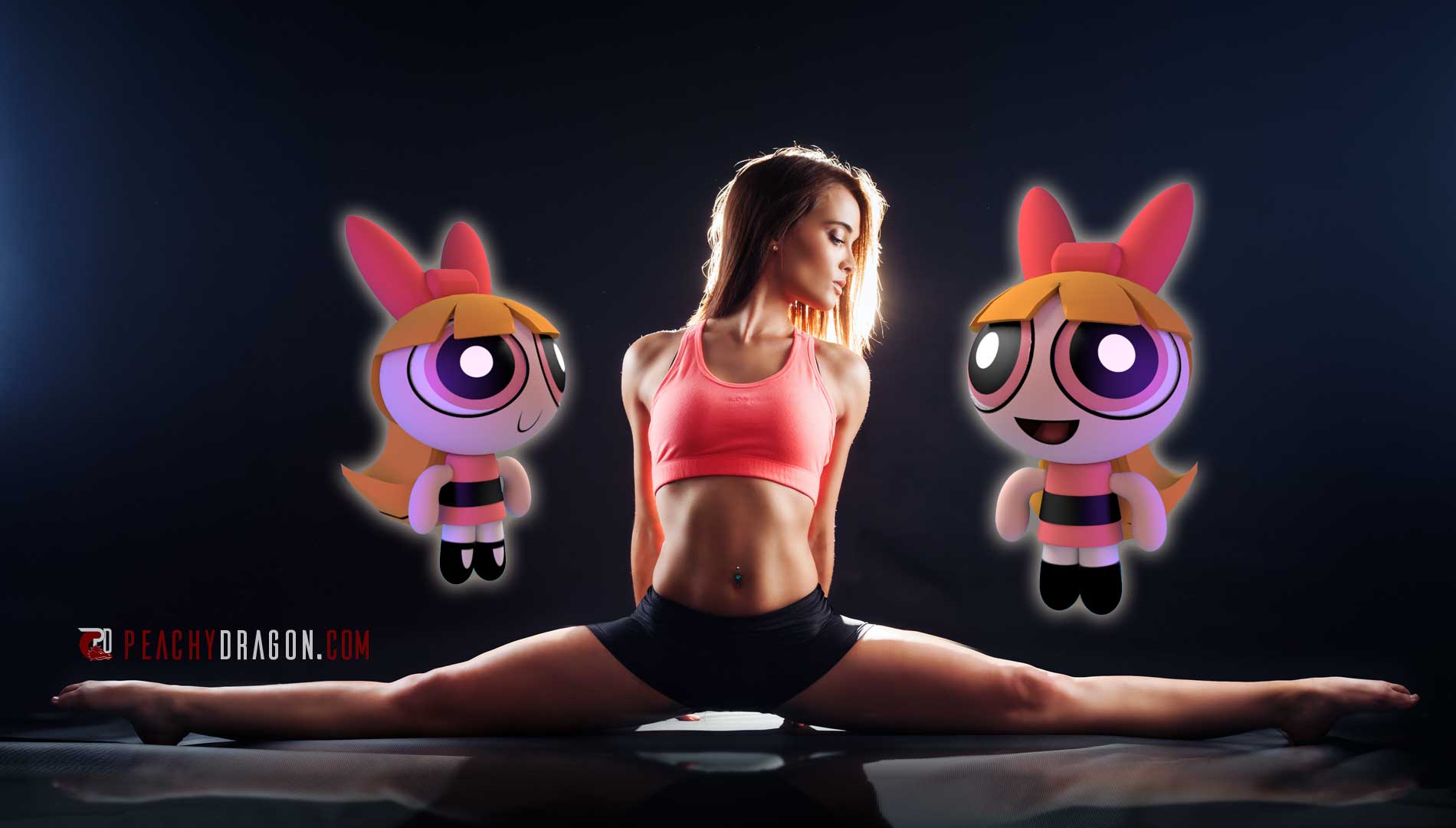 Dancer split and 3D animation Dancer split and 3D animation